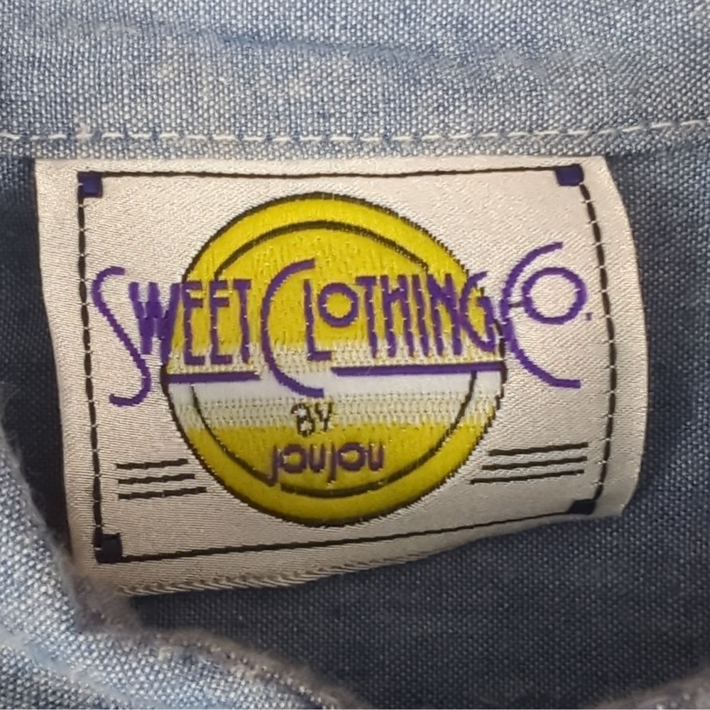 VTG Sweet Clothing Co. by Jou Jou Womens M Blue Chambray Button Up Shirt NWT - Picture 4 of 12